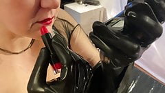 Dressing up for Latex Fetish Video