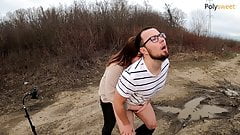 My bitch screamed loudly, so she ate cum