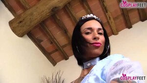 Sexy Cinderella feet in white stockings